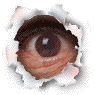 Eye through peep hole