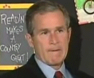 George W. Bush at school close-up